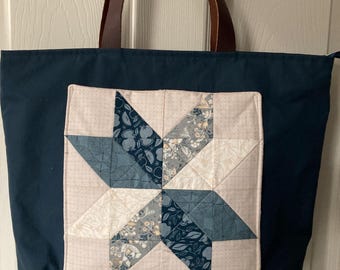 Bolsa de mano con bloques de edredón - Bloque de estrellas