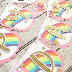 Rainbow Unicorn Birthday Banner, Personalized Unicorn Birthday, Unicorn Banner, Rainbow Unicorn Birthday Party Decorations