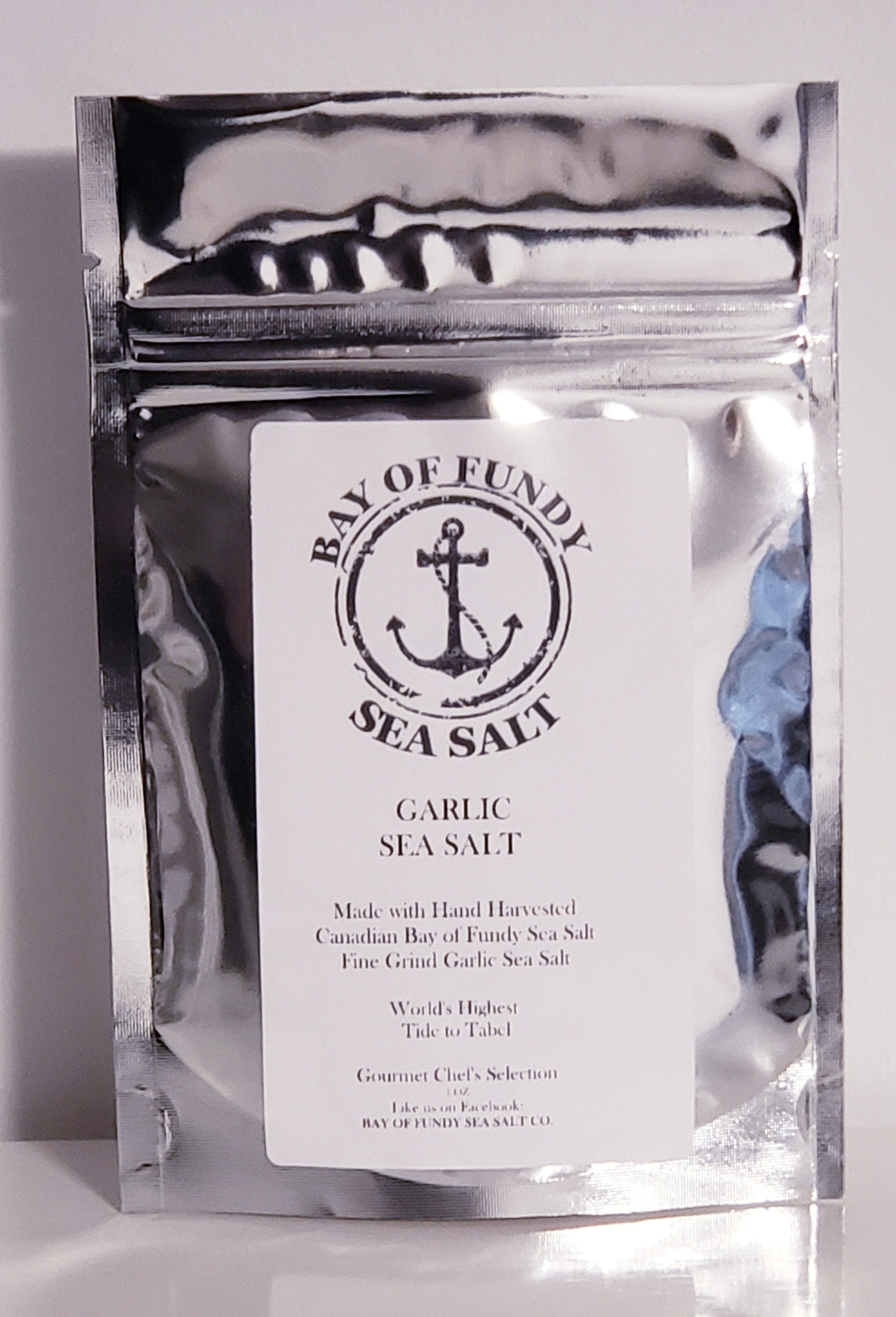 Bay Salt Garlic Sea Salt, 1 Oz., Bay of Fundy Sea Salt, Traditional Harvested ...