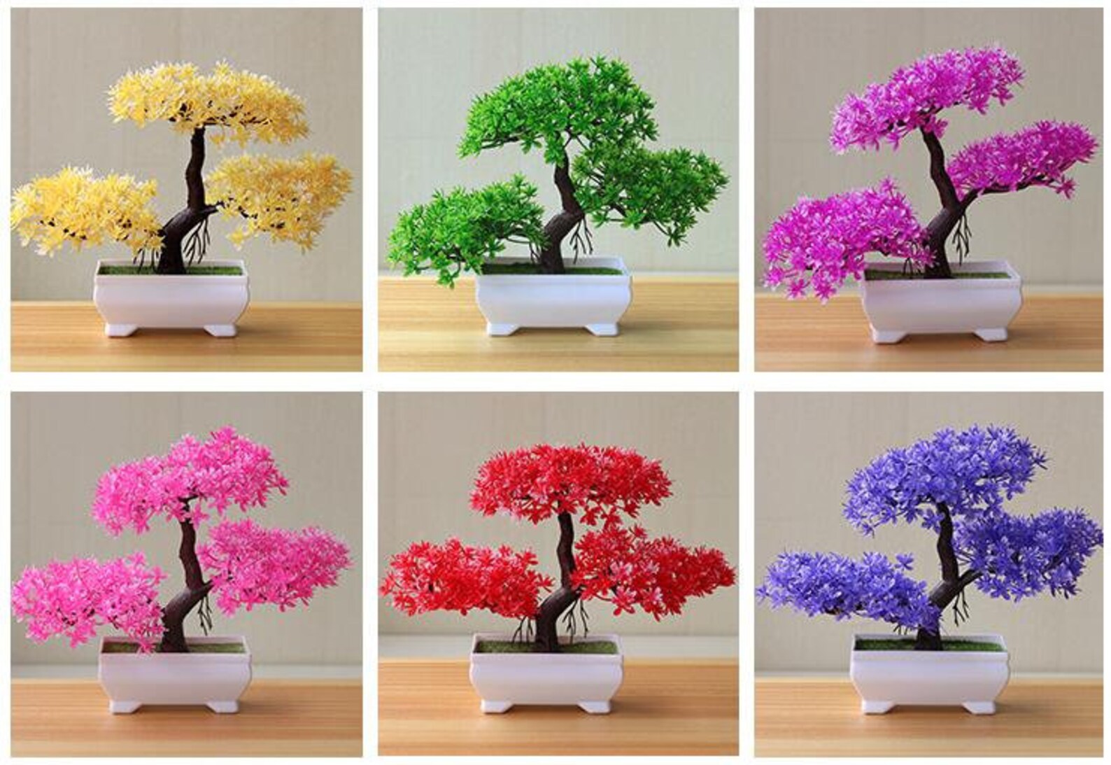 Artificial Bonsai Tree Small Fake Tree With White Square Pot Etsy