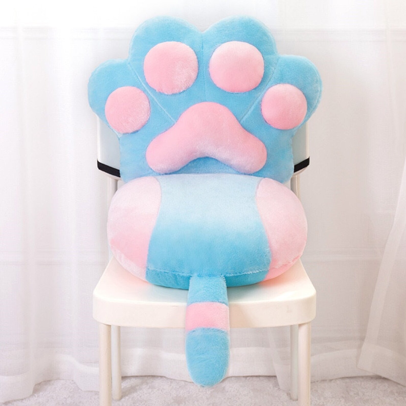 Fluffy Soft Cat Paw Seat Chair Cushion & Back Support Cat Etsy