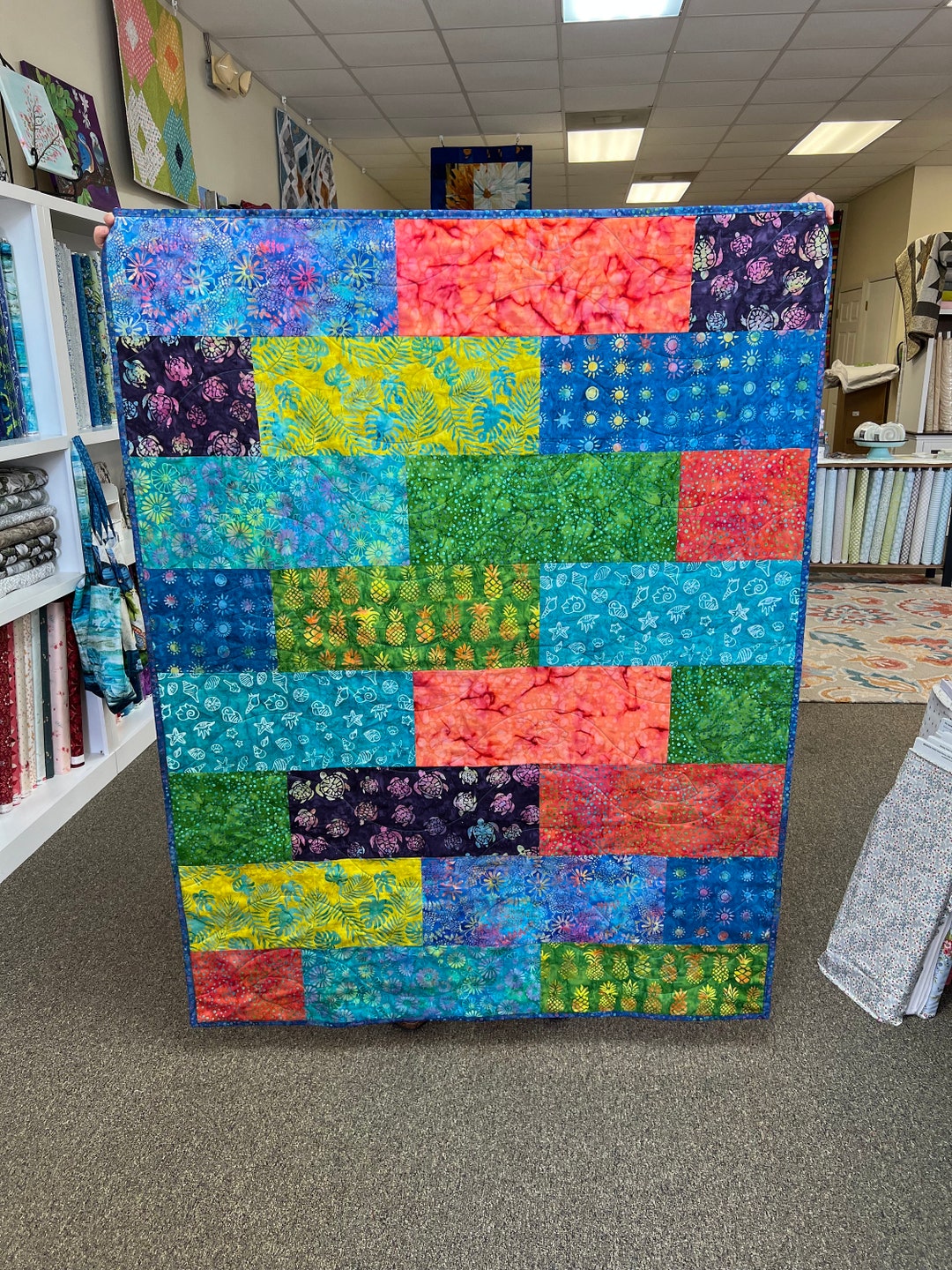 Biscotti Quilt Kit Villa Rosa Designs Beachy Batiks Moda Etsy