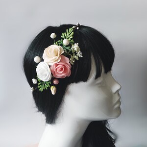 Flower girl crown pastel flower hearband mauve floral wreath simple wedding crown blush pink hair piece flower crown adult baby rose wreath