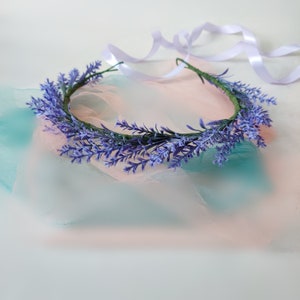 Flower crown lavender wedding flower crown lilac Flower girl crown Lavender flower headband eucalyptus flower crown woodland wedding