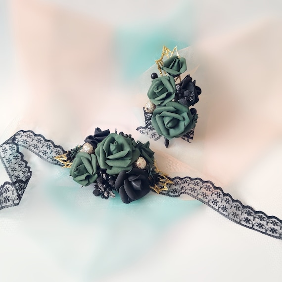 green prom dress corsage Marie Puff Sleeve Midi Dress main image 1