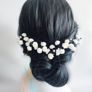 Wedding hair pins Babys Breath hair piece Bridal hair flowers Gypsophila flowers for bride Wedding dainty headpiece Prom hair pin