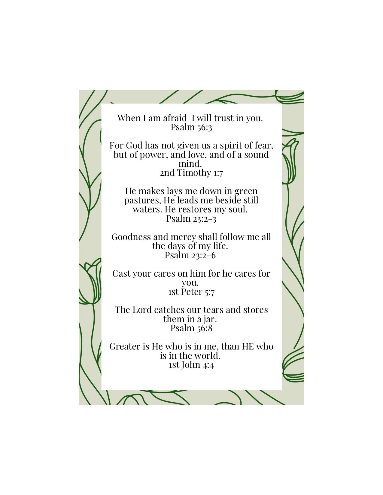 Printable Scriptures for Anxiety - Etsy