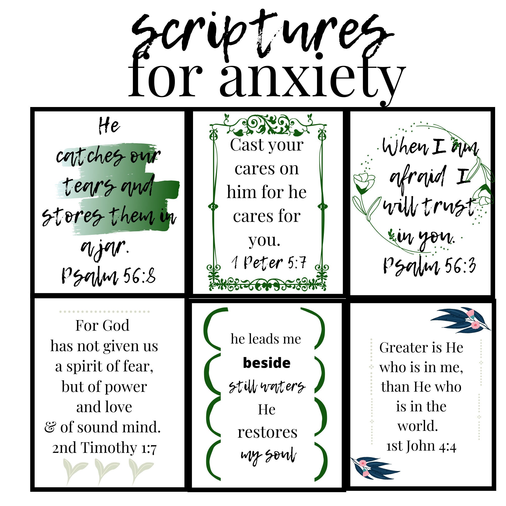 Printable Scriptures for Anxiety - Etsy