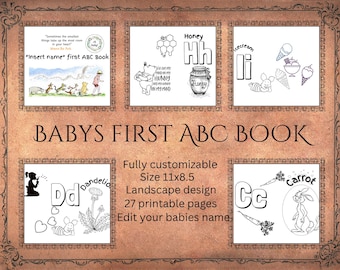 Winnie-the-Pooh Coloring Pages: ABC Book, Kids Party Activity (Digital Download)
