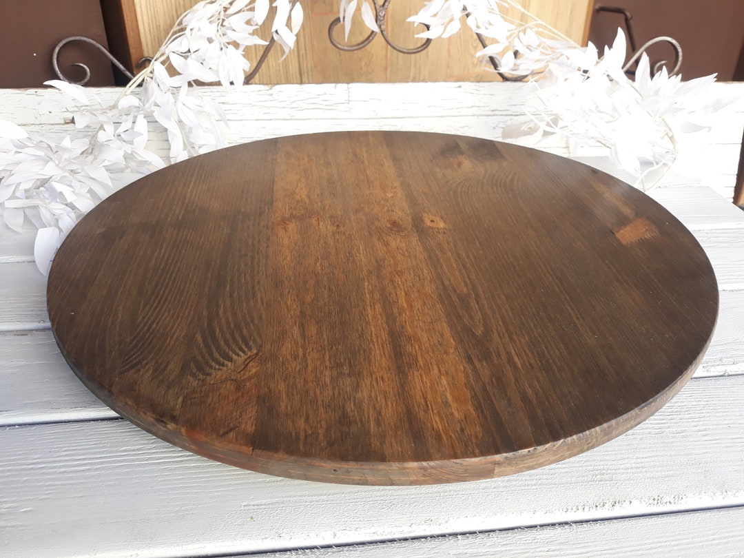 Wooden Circle Cake Stand/ Round Wooden Rotating Cake Stand/ Wedding