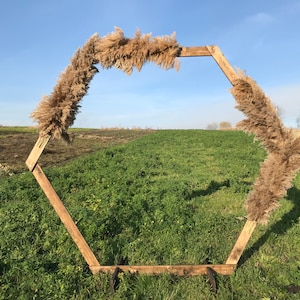 Hexagon Wooden Wedding Arch /Wedding Decor Natural Wood/ Wooden Wedding Arch