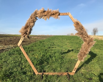 Hexagon Wooden Wedding Arch /Wedding Decor Natural Wood/ Wooden Wedding Arch