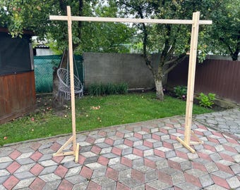 Arco de casamento de madeira – Painel de fundo rústico em pinho para cerimônia, 2 x 2 m – Arco de casamento feito à mão – Decoração para eventos internos e externos
