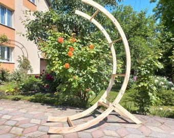 Wooden Double Moon/ Garden Arch/ Wedding Decor Natural Forest/ Wooden Wedding Arch/ Garden Decor