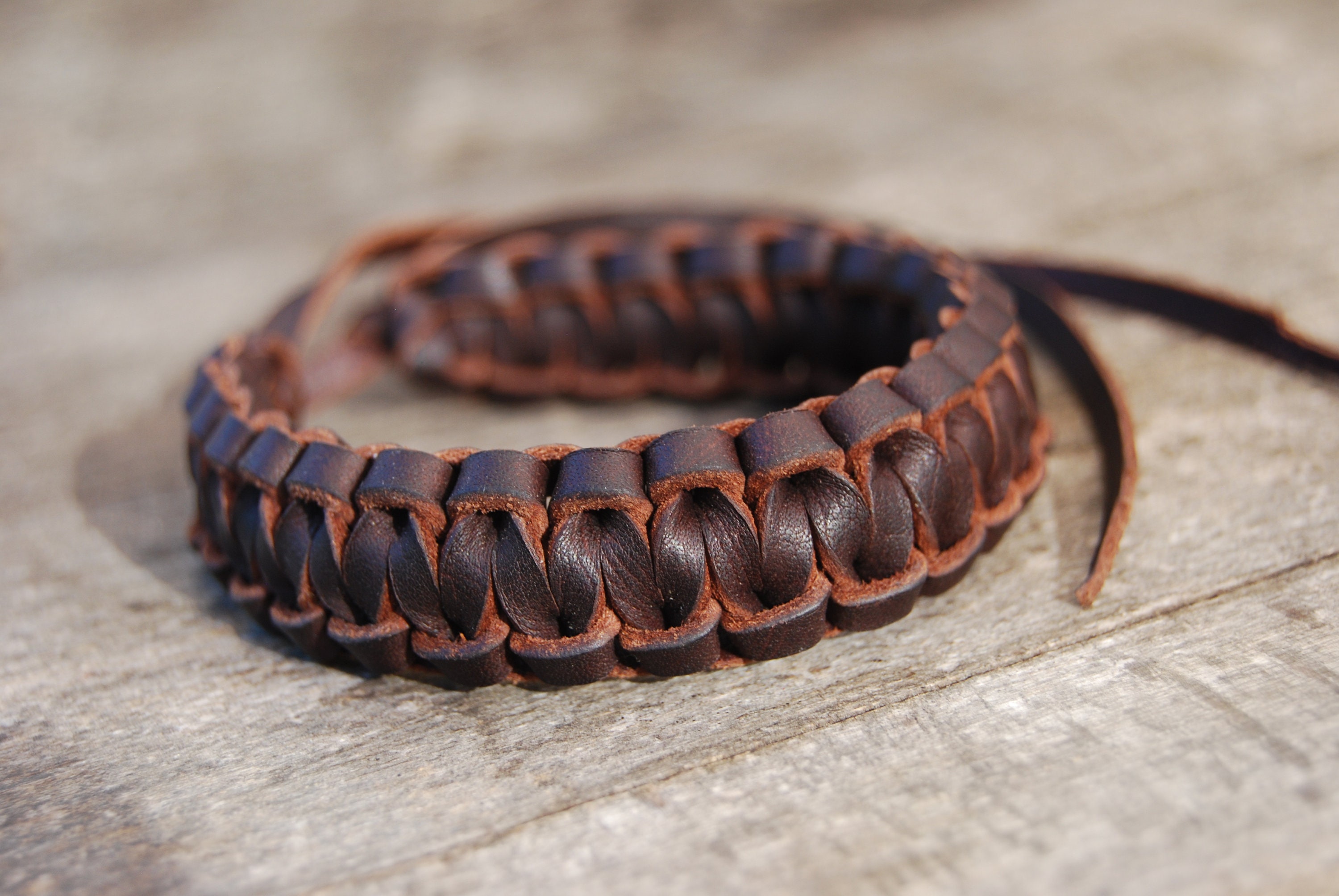 Male Leather Square Knot Bracelet, Hand Braided With 1st Quality 