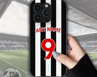 Newcastle Football Name/Number Case for iPhone 15 14 13 12 11 X XR XS Pro Max Plus SE 8 7 6, S23 S22 Ultra S21 S20 S10 S9, Pixel, Huawei