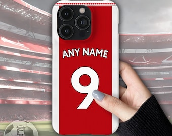 Arsenal Football Naam/Nummer iPhone Cases voor iPhone 15, Pro, Max, Plus, Apple iPhone 14 13 12 11 X XR XS SE 8 7 6s 6 Se Bumper Telefoon Cover