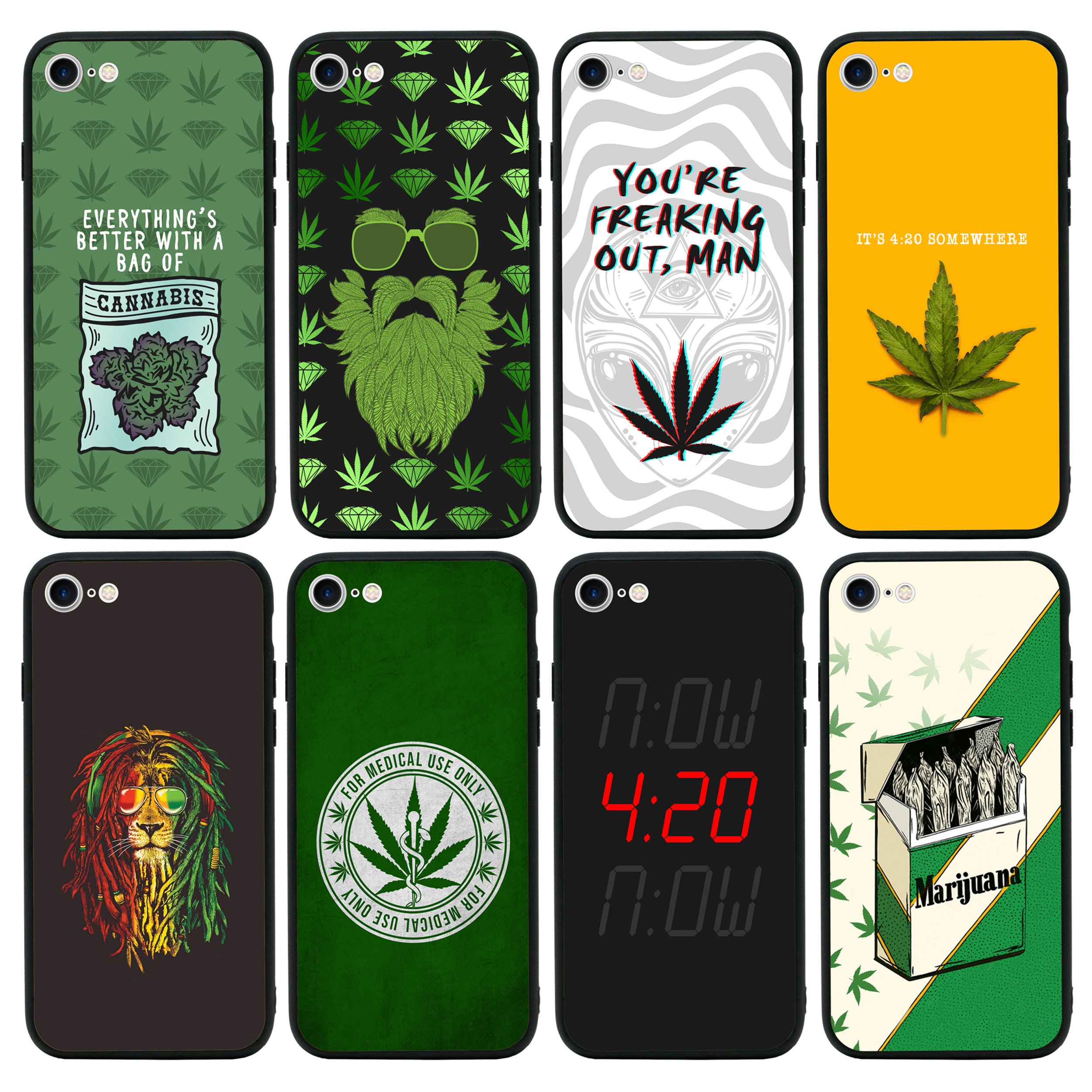 Marihuana iPhone Hülle XR 11 X XS MAX Pro 8 7 Plus 6 6s 5 5s SE 2020 10 Plastik Silikon Apple iPhone phone case Anlage canabis Marihuana 
