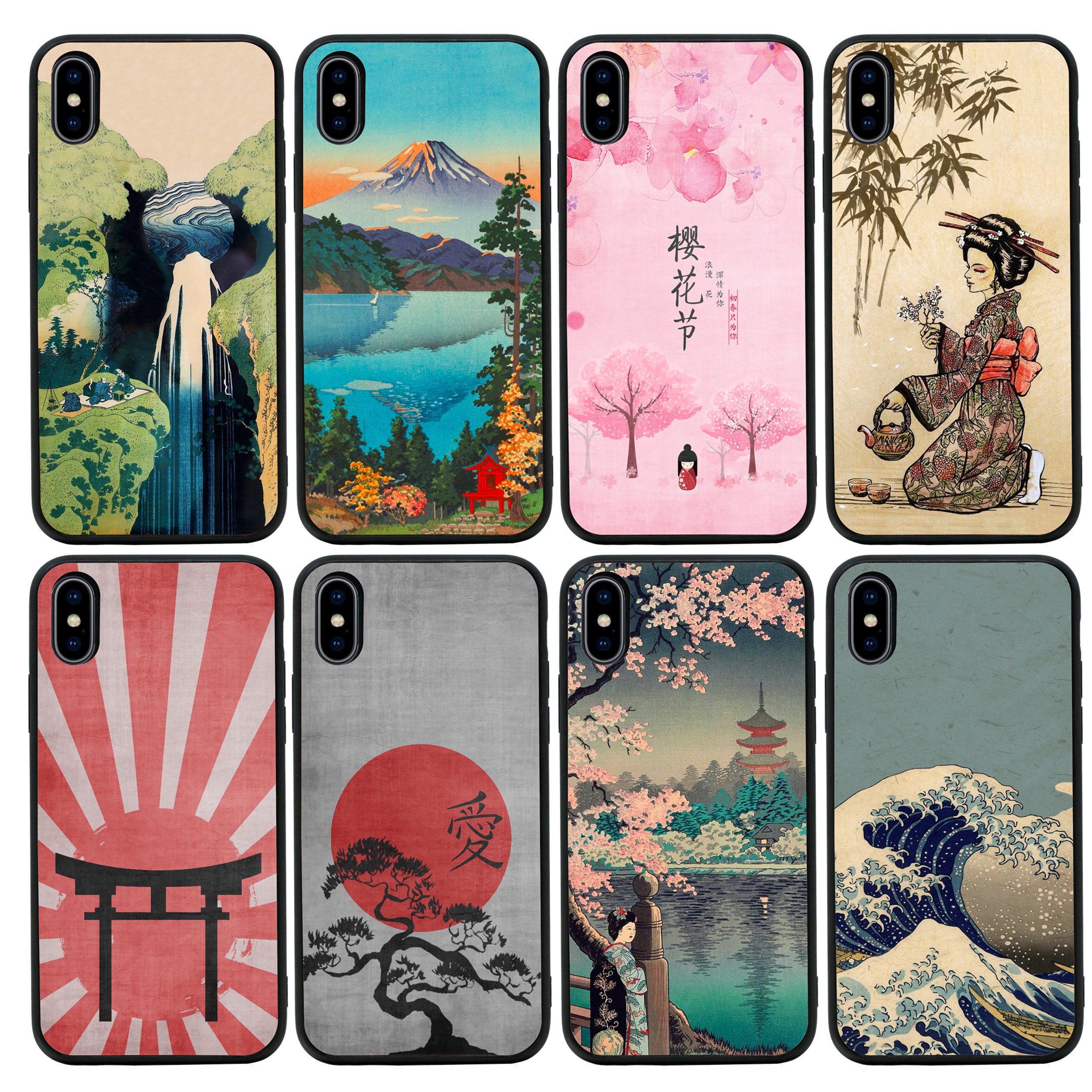 Japanese Glass Phone Case Cute Aesthetic Cover For Apple Etsy Norway