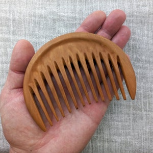 Wooden moon hair comb, wide tooth comb for curly hair care, gift for her, eco friendly present, magic gift