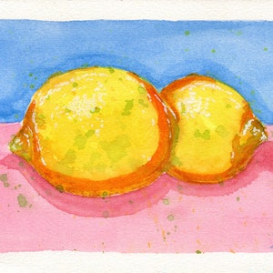 LOOSE LEMONS watercolor painting on cold pressed paper 8.5” x 5.5”