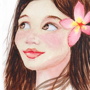 VALERIA - ORIGINAL watercolor painting on cold pressed paper 5.5” x 8.5” unframed
