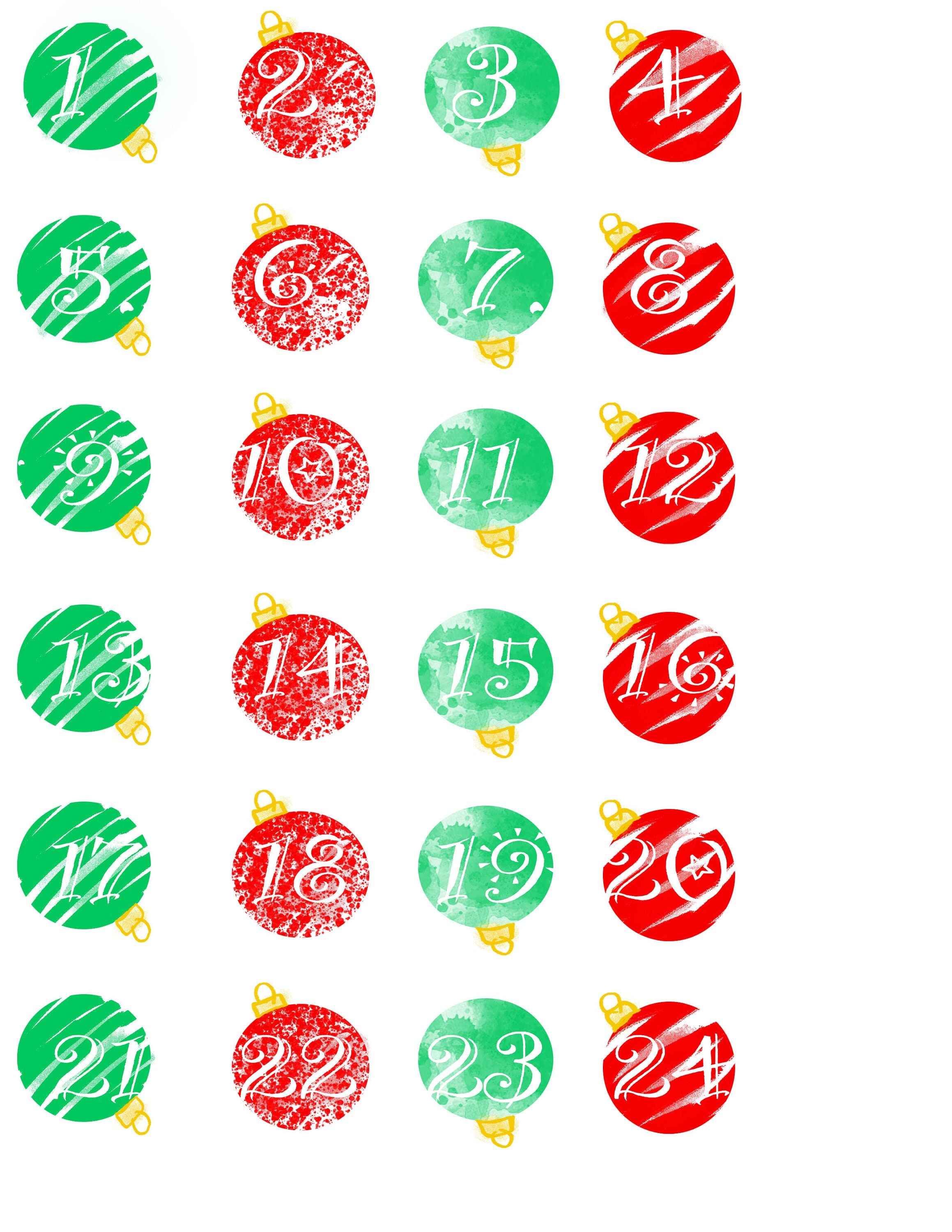24 Days of Christmas Printable for Advent Calendar - Etsy
