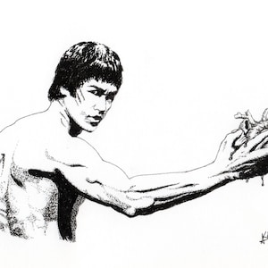 BRUCE LEE - Rip Your Heart Out - Fan Art Print 10"X8" Sin marco