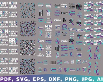 suicide prevention awareness svg, I wear teal and purple svg, teal and purple ribbon svg, mental health svg, you matter svg, Suicide Ribbon