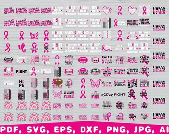Breast cancer awareness svg, Tackle cancer svg, cancer awareness svg bundle, cancer fight svg, Pink Ribbon, Cancer Flag svg, Fight Flag svg