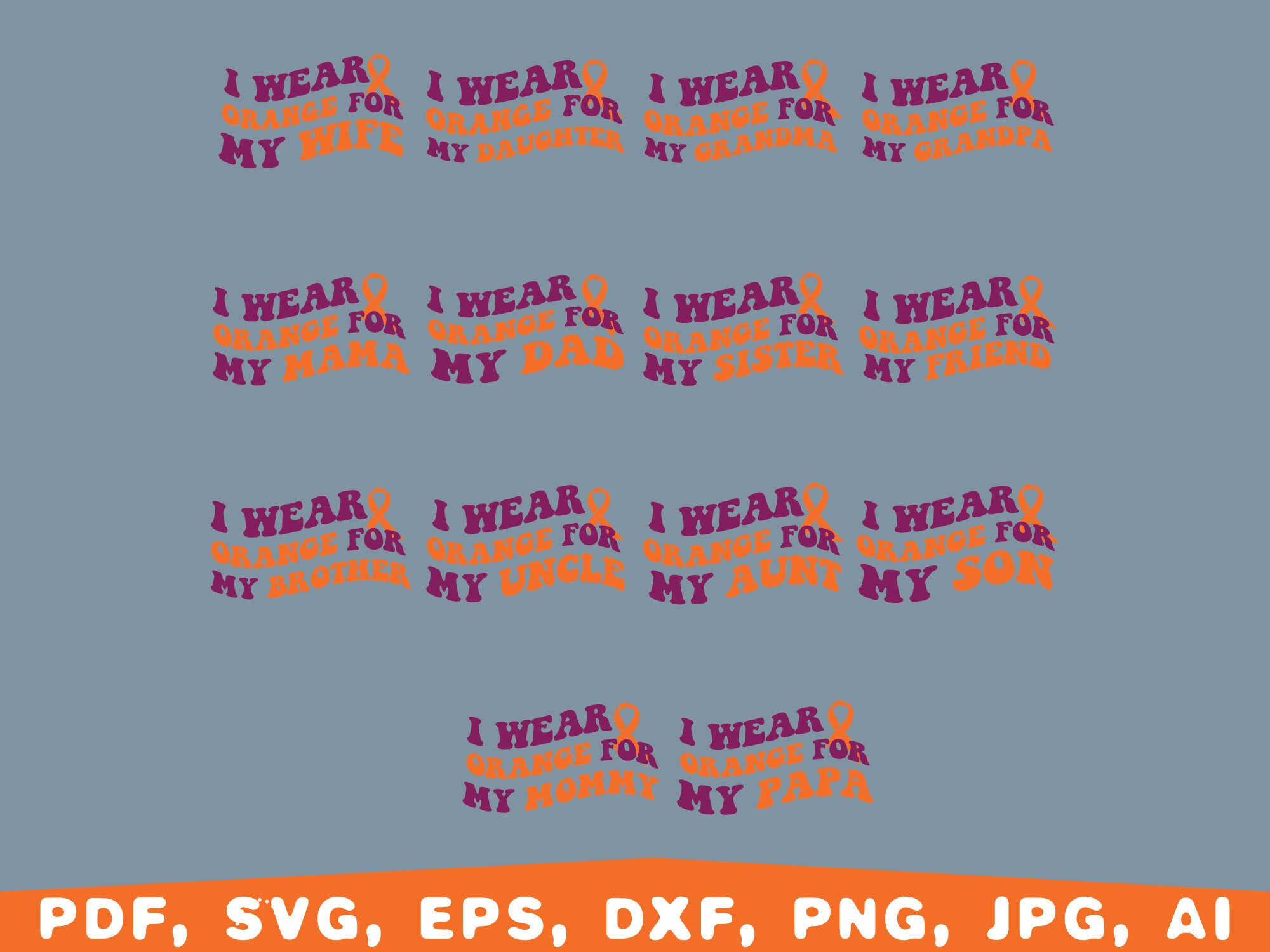 Adhd Svg Adhd Awareness Svg Adhd Quotes Svg I Wear Orange - Etsy