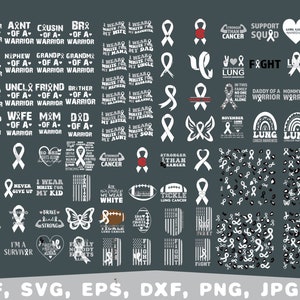 lung cancer awareness svg, white Ribbon SVG, Lung Cancer Cut Files, Lung Ribbon SVG, Peace Love Cure Svg, Lung cancer svg, fight cancer svg