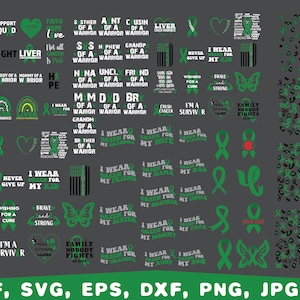 Liver cancer awareness svg, Green Ribbon SVG, Liver Cancer Cut Files, Liver Ribbon SVG, Peace Love Cure Svg, Liver cancer svg, Survivor SVG
