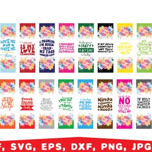 Könnte beinhalten: Ein Set mit 20 bunten Lesezeichen mit verschiedenen inspirierenden Zitaten und Sprüchen. Die Lesezeichen haben einen aquarellartigen Hintergrund mit Farbspritzern.