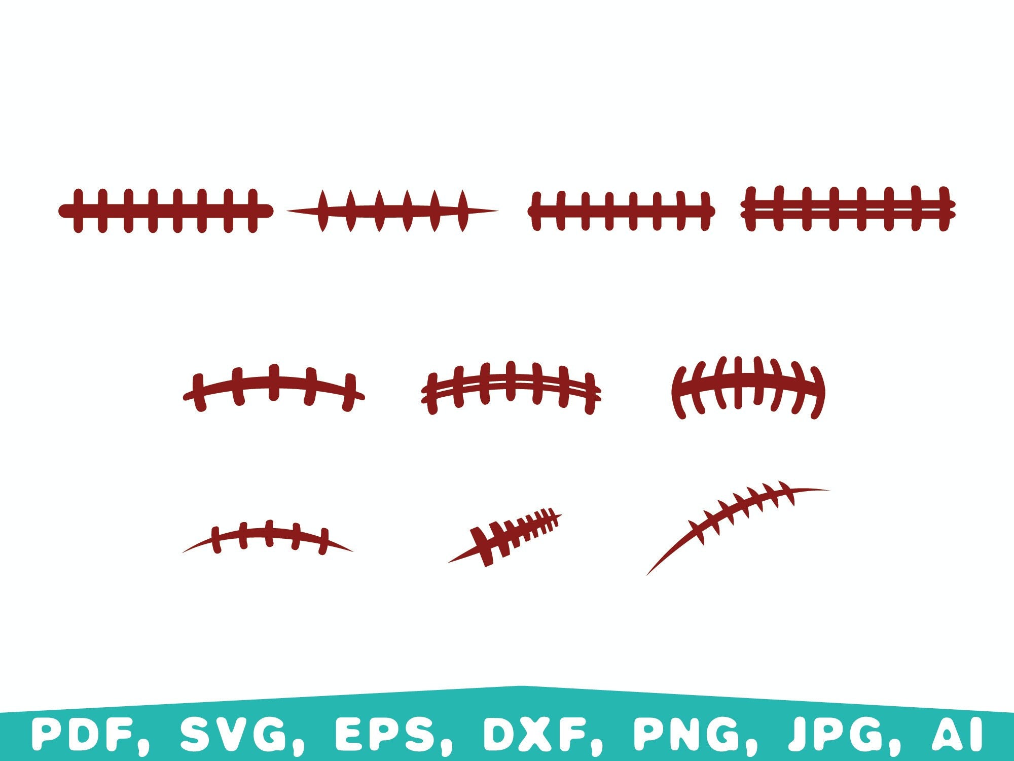 Football Laces Svg Bundle, Football Laces, Football Silhouette Svg