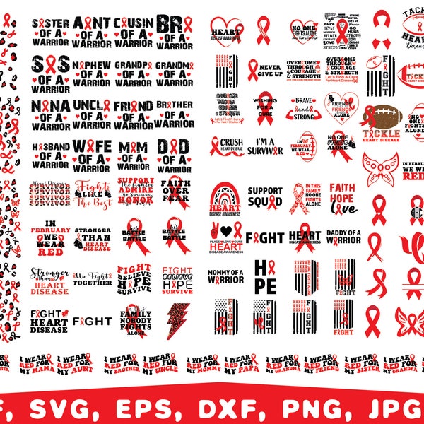 Heart disease awareness svg png, I wear Red svg,Red ribbon svg, Heart Disease svg, Heart Health Awareness Svg, Wishing For A Cure SVG