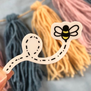 Flight of the Bumble Bee Doodle Vinyl Sticker by Earth Curious Art Co | pollinator eco spring nature bug insect doodle cute cartoon garden