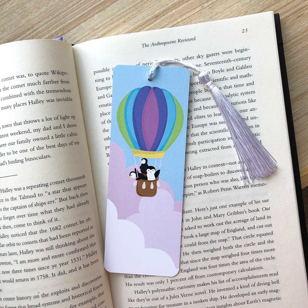 Penguins in a Hot Air Balloon Bookmark by Earth Curious Art Co | Back ...