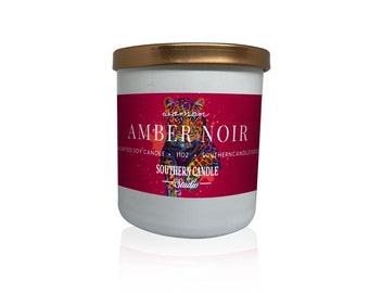 Amber Noir, Hand-poured Soy Wax Candle ,Romantic & Spa Gift
