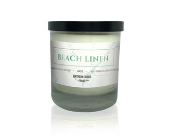 CANDLE Beach Linen, Hand-poured Soy Wax Candle, Natural Massage Oil, Vegan Soy Lotion Candle, Romantic & Spa Gift