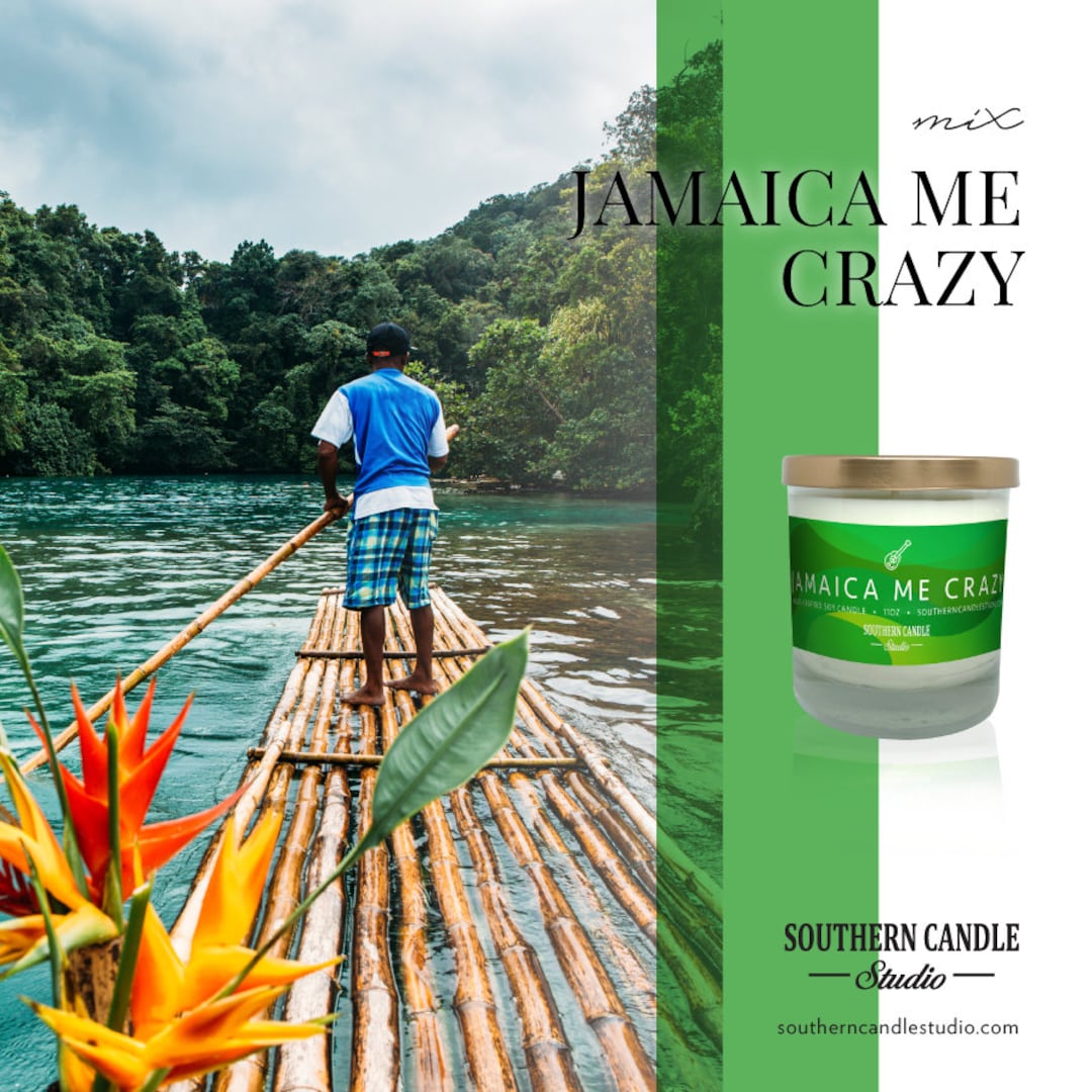 CANDLE Jamaica Me Crazy, Handpoured Soy Wax Candle, Natural Massage