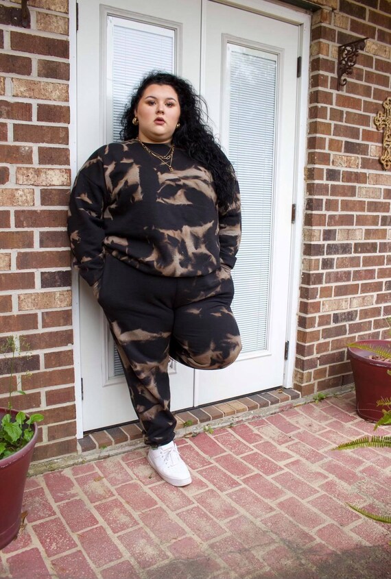 Tie dye sweatsuit black Clearance