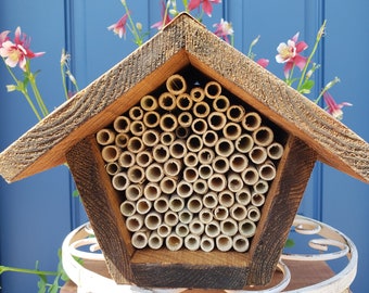 Cedar Bee House for Native Mason and Leafcutter Bees - Handmade in the USA