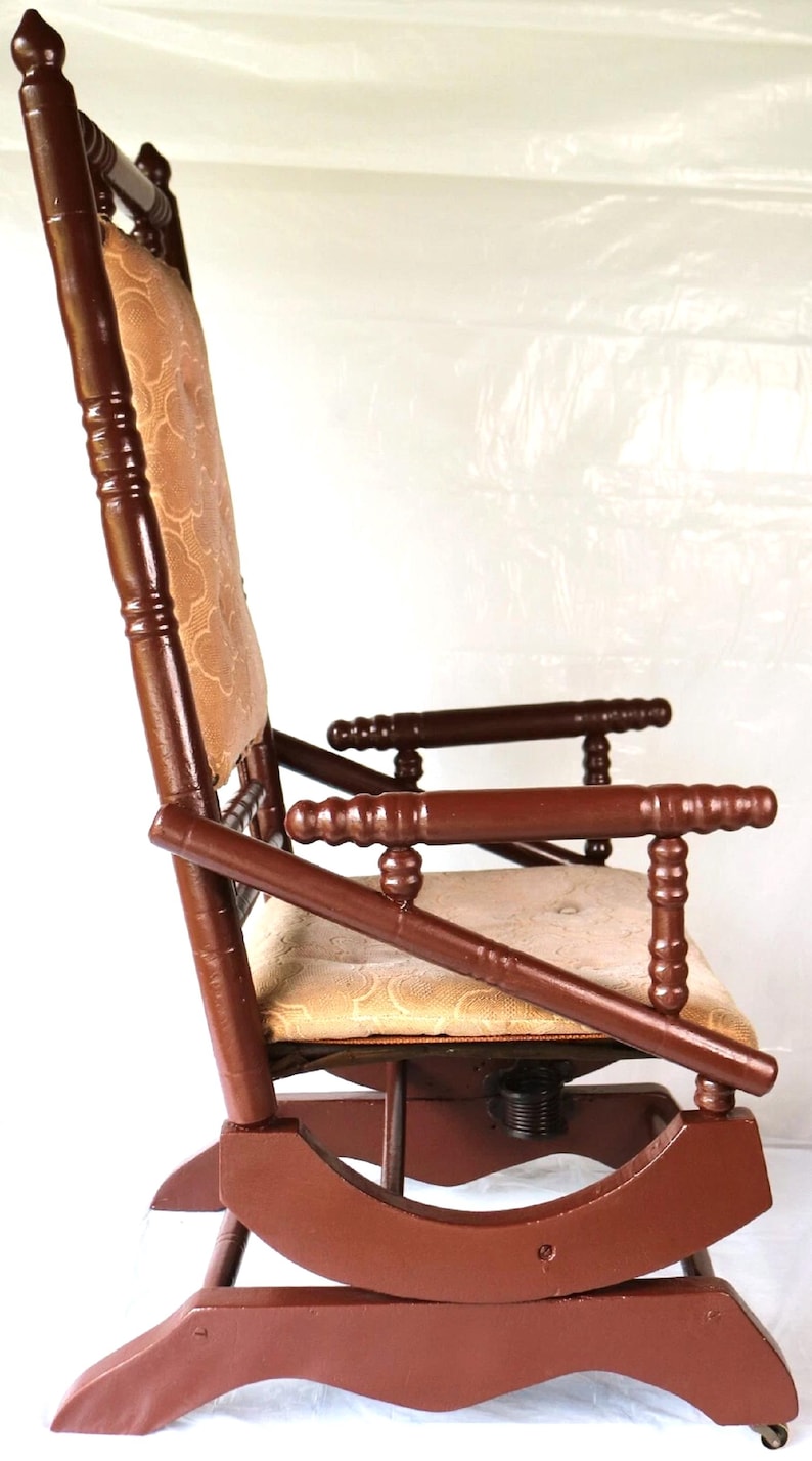 Platform Rocker Spring Chair Antique 1915 Upholstered Oak Platform Rocker / Spring Rocker - Etsy