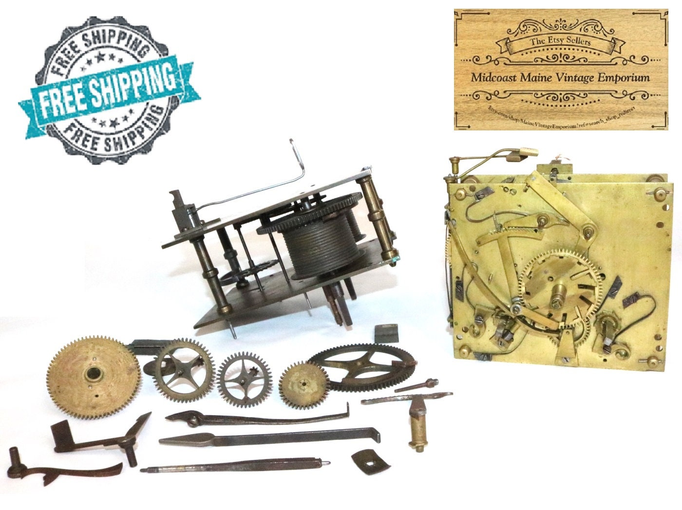 Antique Weight Driven & WindUp Mechanical Clock Movements Etsy