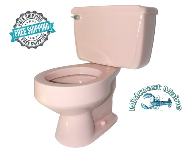 1969 Vintage American Standard Pink Porcelain Toilet Fast Free Shipping