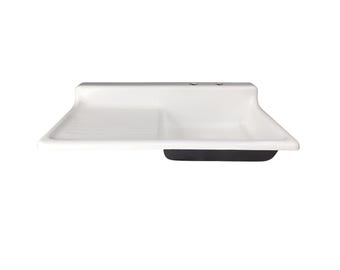 1937 Vintage Cast Iron & Porcelain 3.5' Wide Farmhouse Drainboard Kitchen Sink ~ Original, NOT Refinished