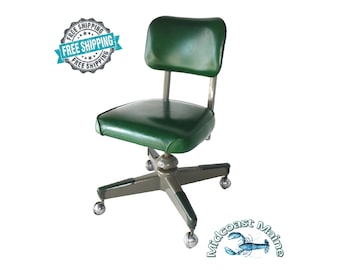 1971 Vintage United Tanker Swivel, Height Adjustable, Rolling Arm Chair ~ Fast Free Shipping As Always