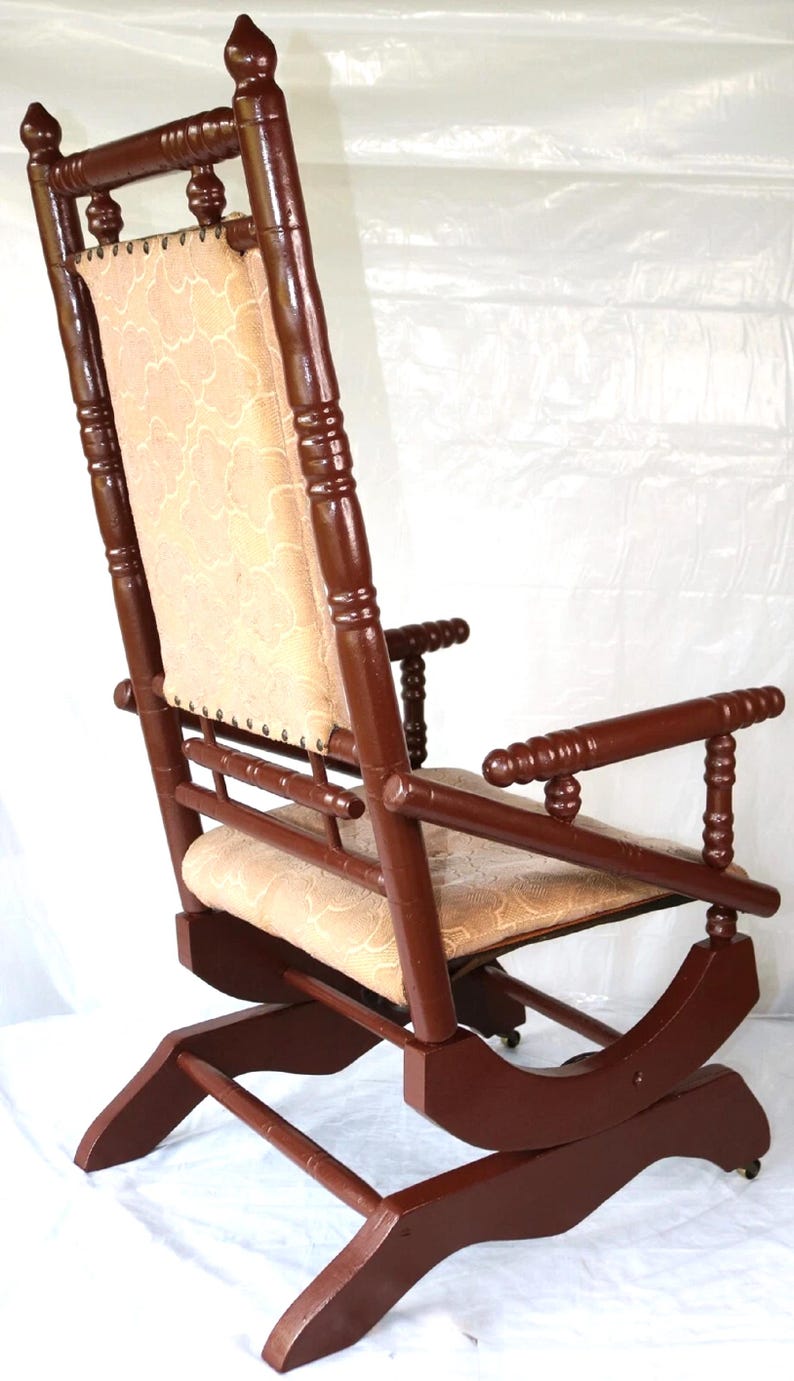 Platform Rocker Spring Chair Antique 1915 Upholstered Oak Platform Rocker / Spring Rocker - Etsy