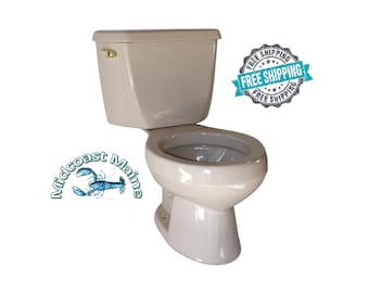 1988 Vintage Kohler Wellington "Biscuit" Two-Piece Toilet ~ Fast Free Shipping As Always